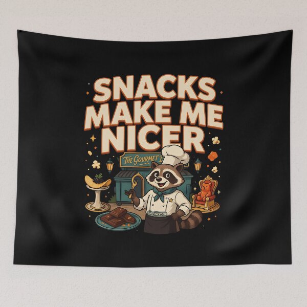 Item preview, Snacks Make Me Nicer Funny Snack Lover Raccoon Meme designed and sold by Redgiant87x.