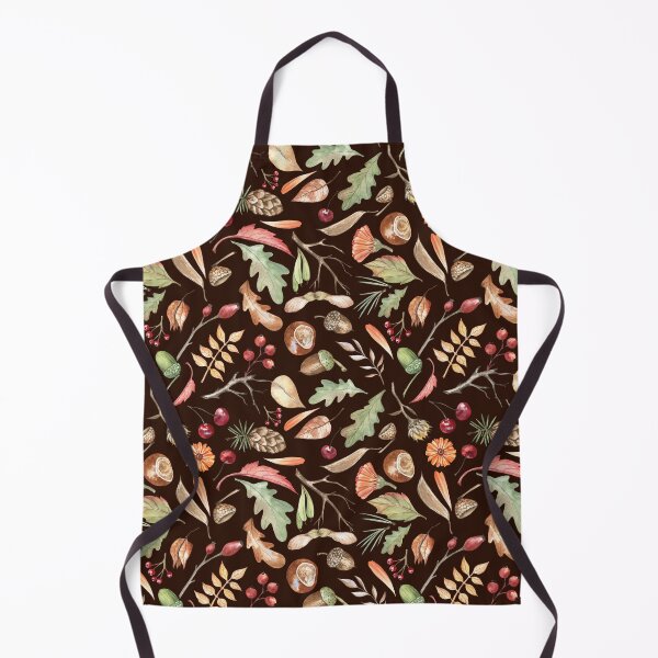Item preview, Forest Themed Autumn Pattern on Chocolate-Brown designed and sold by Flowersforbear.