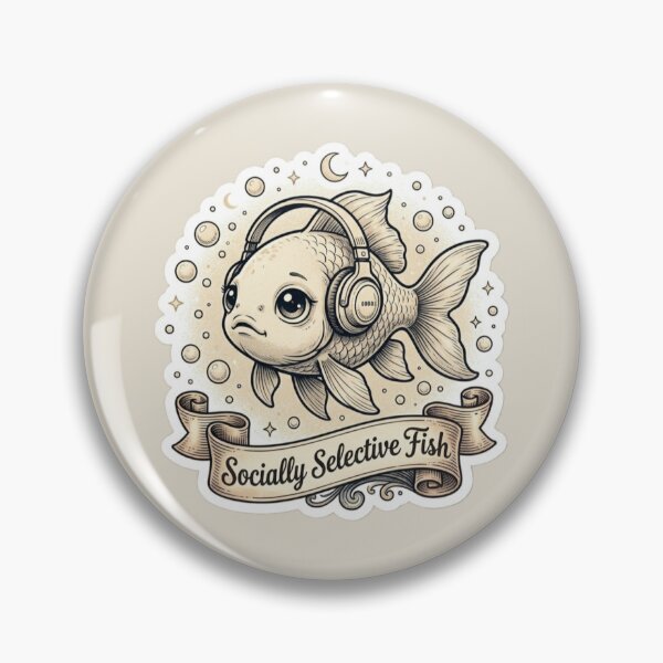 Item preview, Socially Selective Fish Funny Introvert Design designed and sold by Safe Haven Pets.