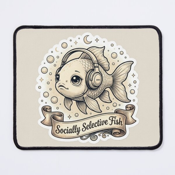 Item preview, Socially Selective Fish Funny Introvert Design designed and sold by Safe Haven Pets.
