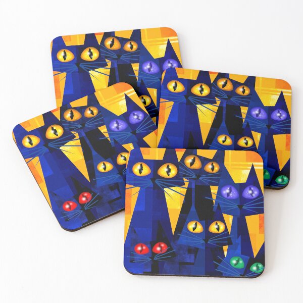 Item preview, Colourful Geometric Cats designed and sold by Andrew  Hitchen.