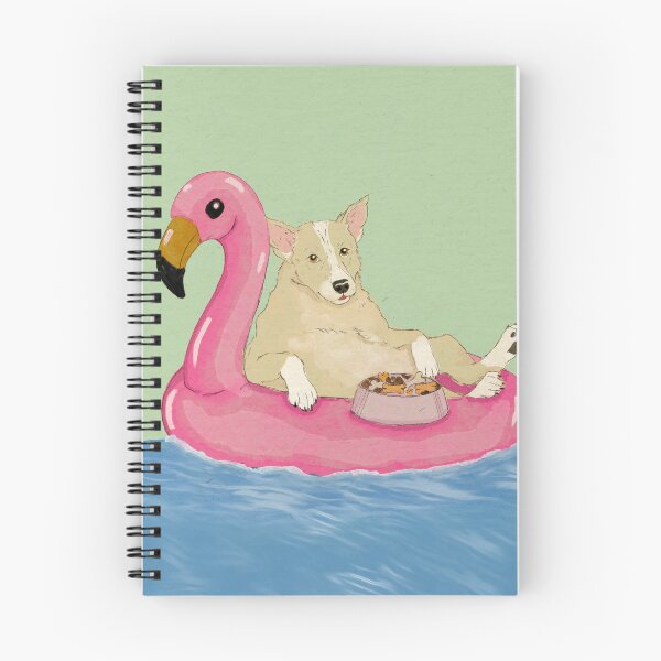 Item preview, Cute Dog In Flamingo Float designed and sold by ellealsopaints.