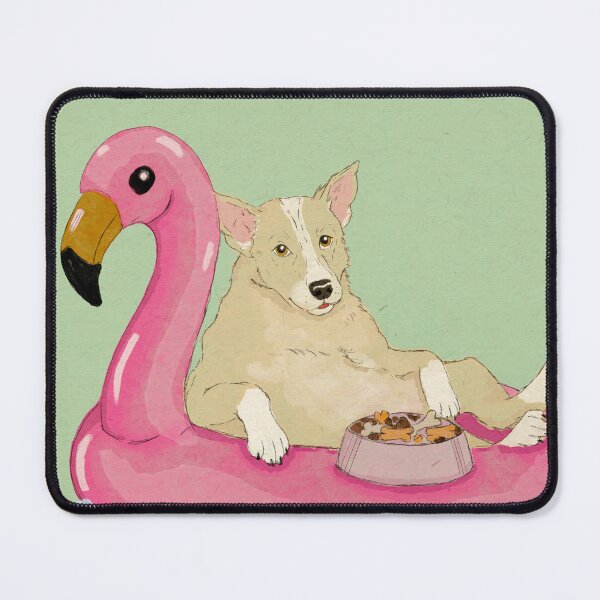 Item preview, Cute Dog In Flamingo Float designed and sold by ellealsopaints.