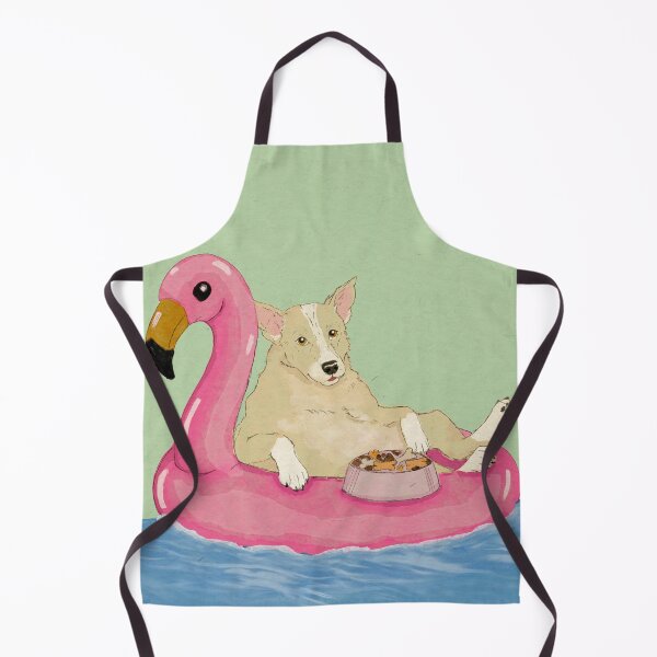 Item preview, Cute Dog In Flamingo Float designed and sold by ellealsopaints.