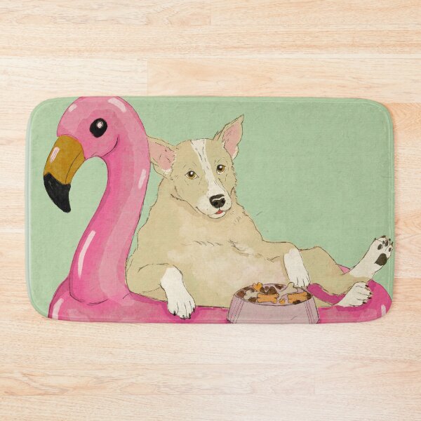 Item preview, Cute Dog In Flamingo Float designed and sold by ellealsopaints.