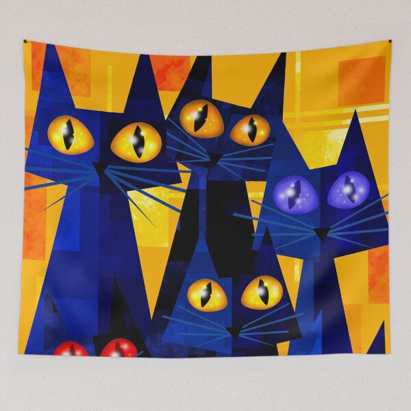 Item preview, Colourful Geometric Cats designed and sold by Andrew  Hitchen.