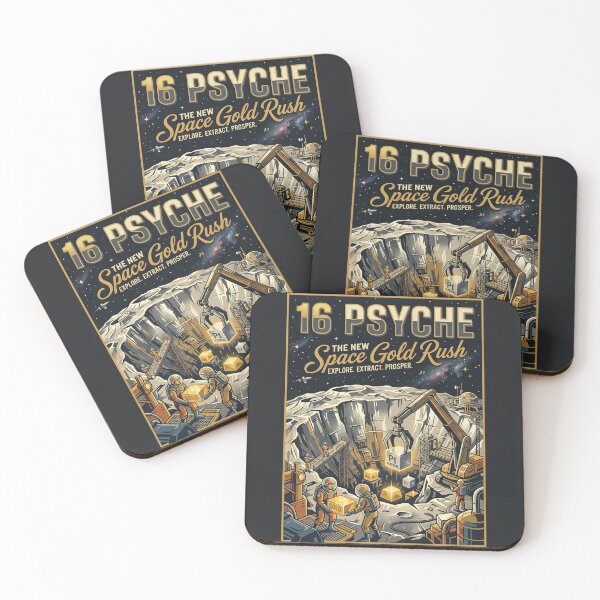 Item preview, 16 Psyche Asteroid Retro NASA Travel Poster Gold Rush designed and sold by RetroRewind Studio.