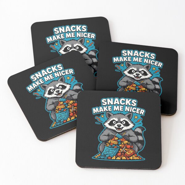 Item preview, Snacks Make Me Nicer Funny Raccoon Lovers for Foodies designed and sold by Redgiant87x.