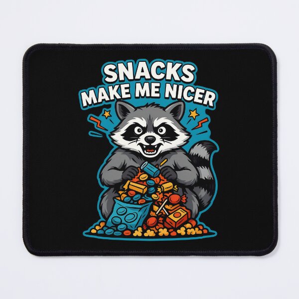 Item preview, Snacks Make Me Nicer Funny Raccoon Lovers for Foodies designed and sold by Redgiant87x.