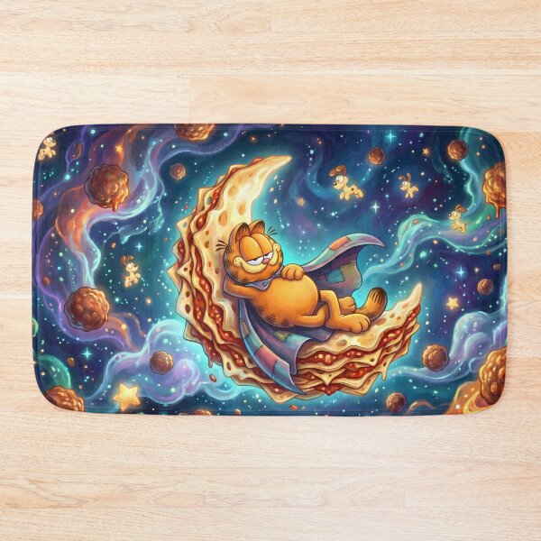 Item preview, Cheese Retro Neon Cyberpunk Cosmic Cat Lasagna Designs designed and sold by ART ATTACK ZONE.