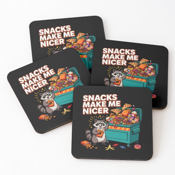 Item preview, Snacks Make Me Nicer Snack Lover Humor with Cute Raccoon Meme designed and sold by Redgiant87x.