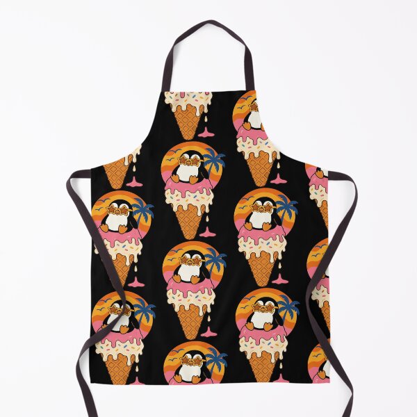 Item preview, Cool Penguin Ice Cream Retro Summer Groovy Beach Design designed and sold by Glotify.