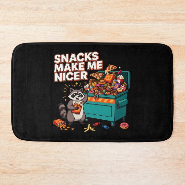 Item preview, Snacks Make Me Nicer Snack Lover Humor with Cute Raccoon Meme designed and sold by Redgiant87x.