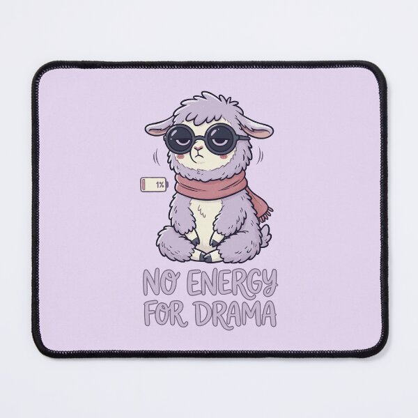Item preview, Funny Llama with Sunglasses - No Energy For Drama - Anti Drama Quote designed and sold by Juka-Arts-CC.