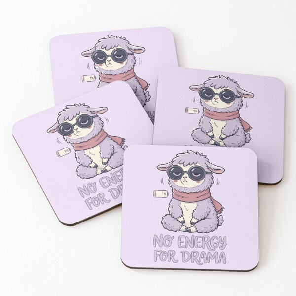 Item preview, Funny Llama with Sunglasses - No Energy For Drama - Anti Drama Quote designed and sold by Juka-Arts-CC.