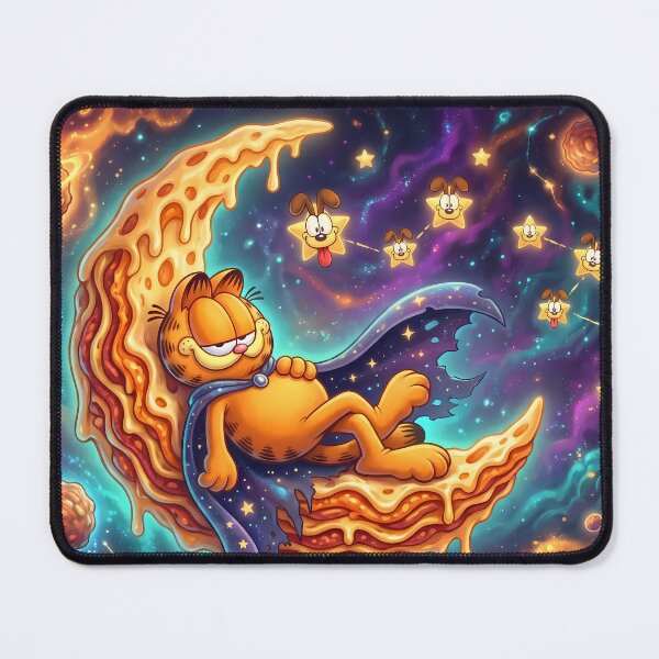 Item preview, Pizza Retro Neon Cyberpunk Cosmic Cat Lasagna Designs designed and sold by ART ATTACK ZONE.