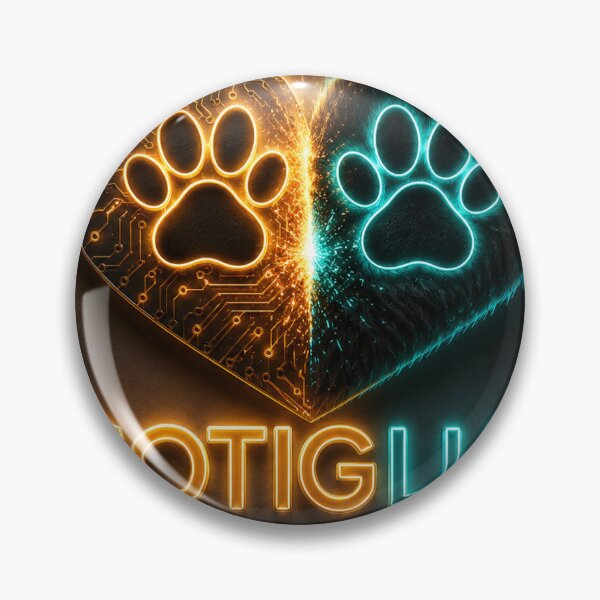 Item preview, NeoTigLuna Logo Human Heart AI Spark Fusion Paw Heart Neon Cybernetics Gift designed and sold by NeoTigLuna.