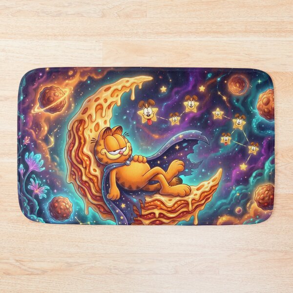 Item preview, Pizza Retro Neon Cyberpunk Cosmic Cat Lasagna Designs designed and sold by ART ATTACK ZONE.