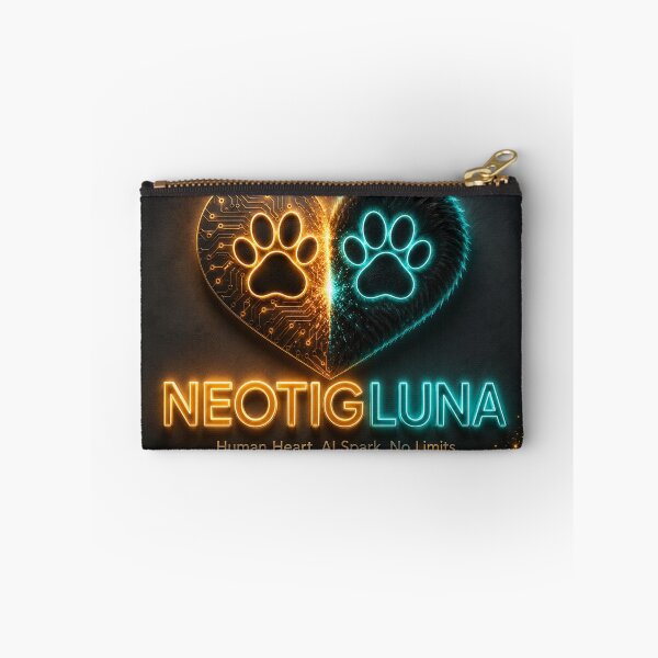 Item preview, NeoTigLuna Logo Human Heart AI Spark Fusion Paw Heart Neon Cybernetics Gift designed and sold by NeoTigLuna.