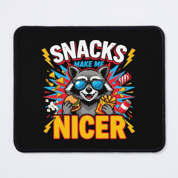 Item preview, Snacks Make Me Nicer Funny Food Humor for Raccoon Lovers designed and sold by Redgiant87x.