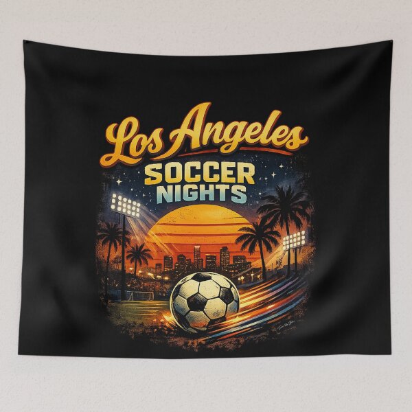Item preview, Los Angeles Soccer Nights – Retro LA Match Day Design designed and sold by MySheetMusicArt.