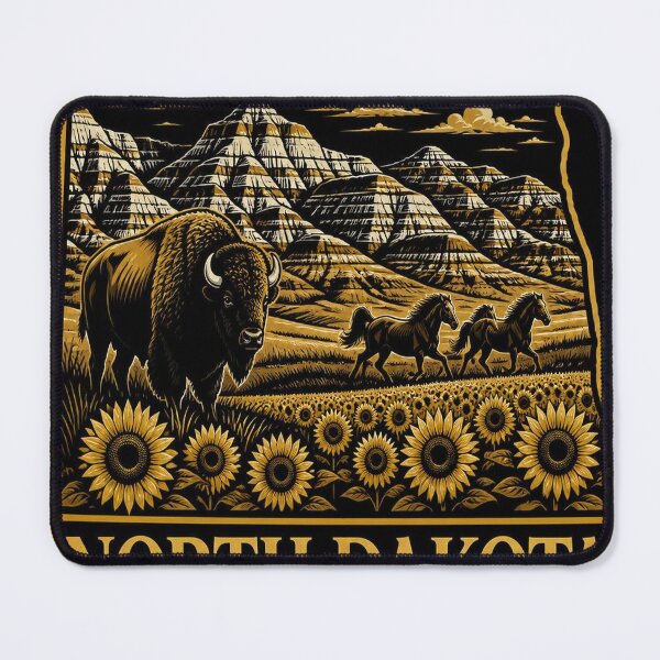 Item preview, North Dakota Shirt Gold Black State Pride Design designed and sold by SunnyDesign82.