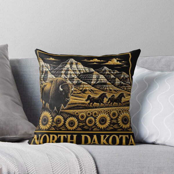 Item preview, North Dakota Shirt Gold Black State Pride Design designed and sold by SunnyDesign82.