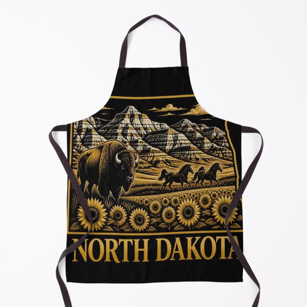 Item preview, North Dakota Shirt Gold Black State Pride Design designed and sold by SunnyDesign82.