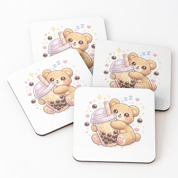 Item preview, Powered By Boba Bear Cute Kawaii Bubble Tea Sticker designed and sold by LandlordsIndia.