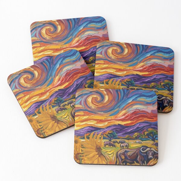 Item preview, Starry Night Safari Buffalo Painting designed and sold by Violet-Forge.