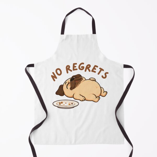 Item preview, No Regrets Funny Pug Sticker, Cute Foodie Dog Cartoon..| Lazy Dog Humor Design designed and sold by Bud the Pug & Friends .