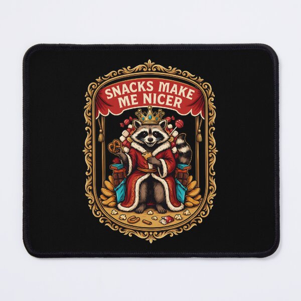 Item preview, Snacks Make Me Nicer Adorable Raccoon Meme for Snack Lovers designed and sold by Redgiant87x.