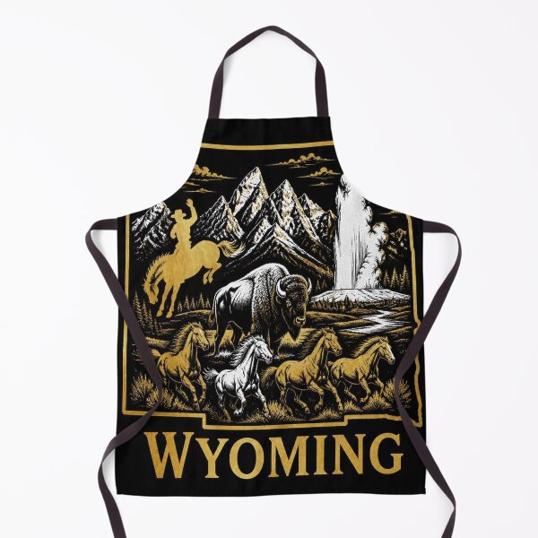 Item preview, Wyoming Shirt Gold Black State Pride Design designed and sold by SunnyDesign82.