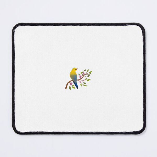 Item preview, Yellow Bird on Flowering Branch Illustration designed and sold by DailyDoodlesBySumbul.