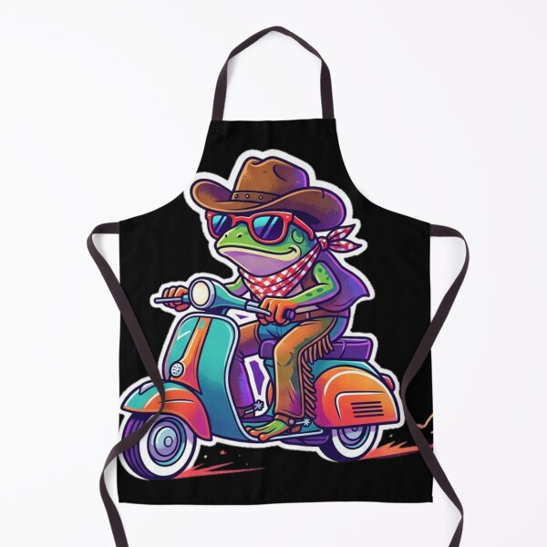Item preview, Retro Cowboy Frog Riding Scooter - Neon Synthwave Sticker. designed and sold by TrendForge.