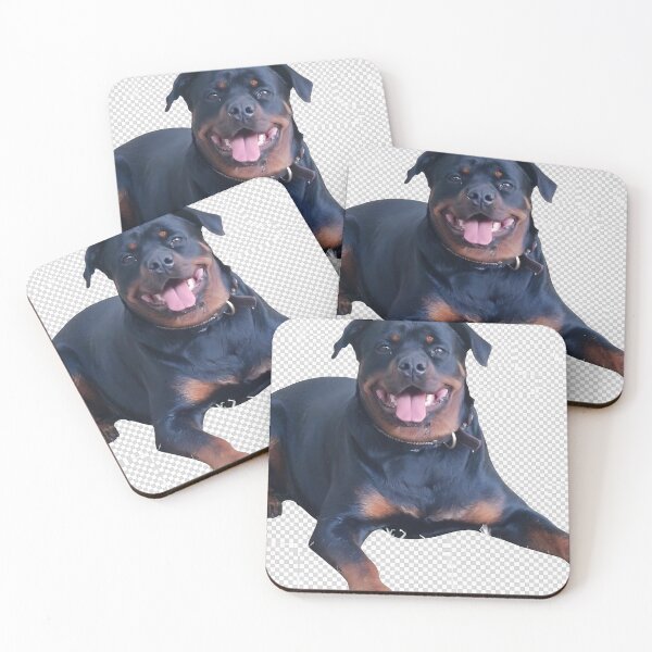 Item preview, Happy Rottweiler Dog Smiling Portrait designed and sold by miraldymelody.