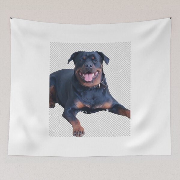 Item preview, Happy Rottweiler Dog Smiling Portrait designed and sold by miraldymelody.