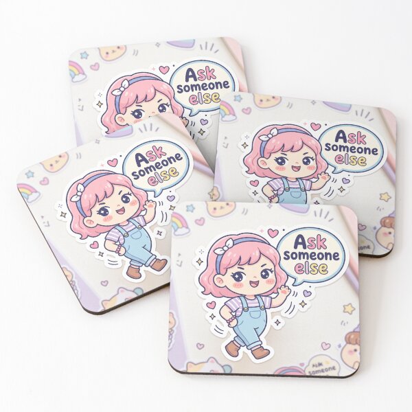 Item preview, Cute Kawaii Girl Saying Ask Someone Else Sticker  designed and sold by FAZ-DESIGNS.