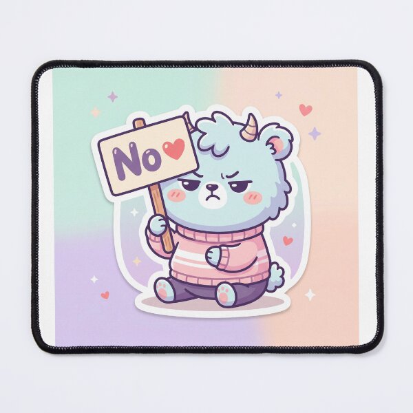 Item preview, Cute Grumpy Unicorn Bear saying No Sticker designed and sold by FAZ-DESIGNS.