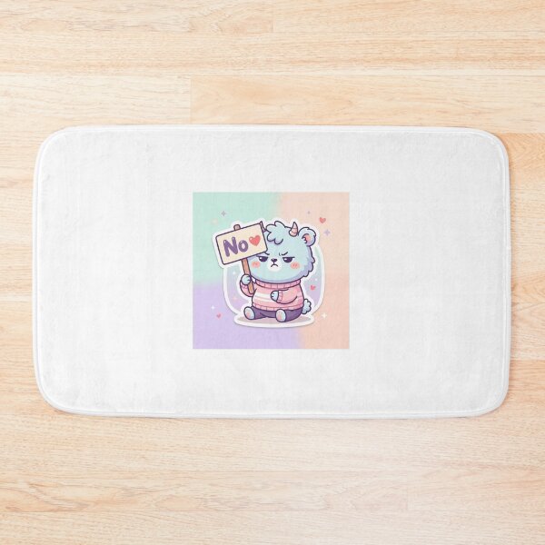 Item preview, Cute Grumpy Unicorn Bear saying No Sticker designed and sold by FAZ-DESIGNS.