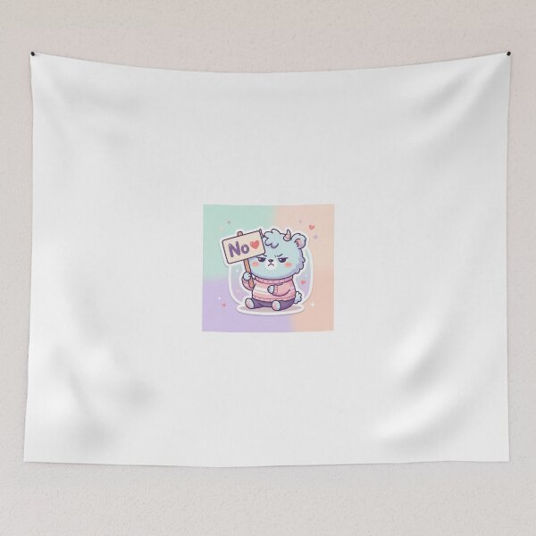Item preview, Cute Grumpy Unicorn Bear saying No Sticker designed and sold by FAZ-DESIGNS.