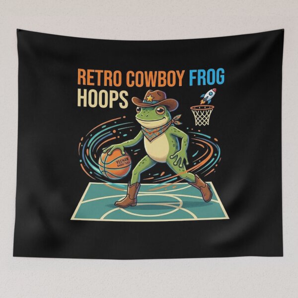 Item preview, Funny Western Frog Playing Hoops Sticker . designed and sold by  TrendForge.