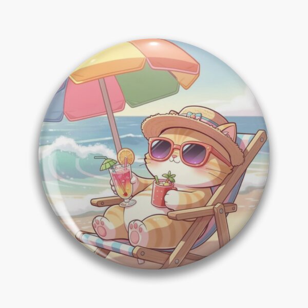 Item preview, Chill Beach Cat Summer Vacation designed and sold by Moody Vibes Studio.