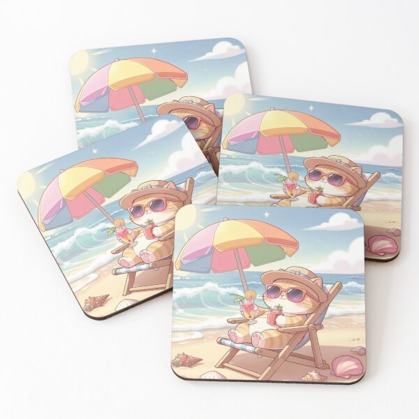 Item preview, Chill Beach Cat Summer Vacation designed and sold by Moody Vibes Studio.