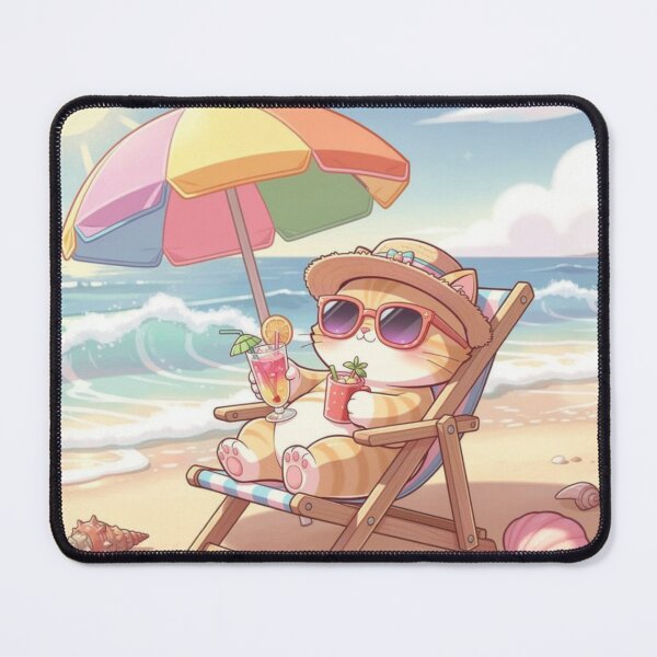 Item preview, Chill Beach Cat Summer Vacation designed and sold by Moody Vibes Studio.