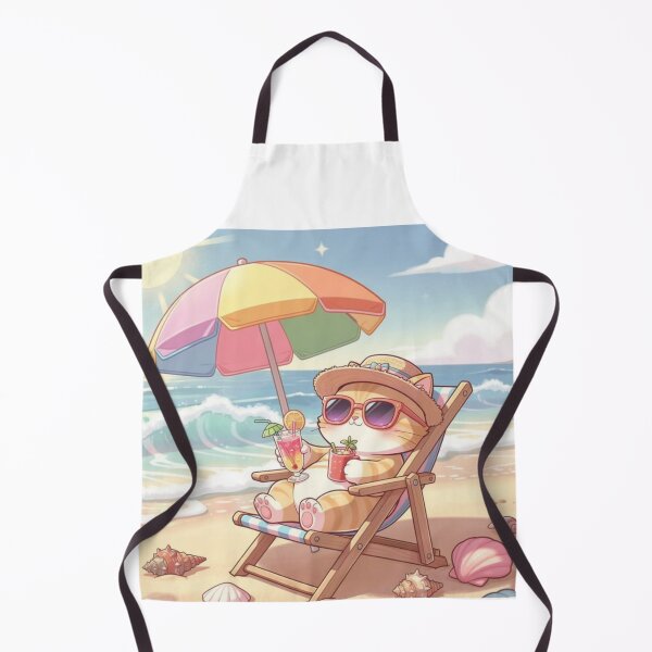 Item preview, Chill Beach Cat Summer Vacation designed and sold by Moody Vibes Studio.