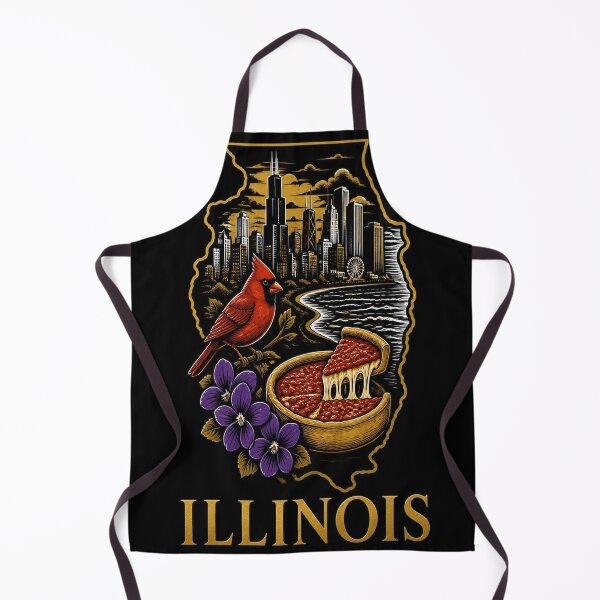 Item preview, Illinois Shirt Gold Black State Pride Design designed and sold by SunnyDesign82.