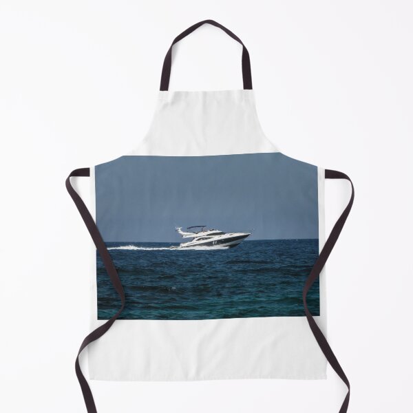 Item preview, Luxury Motor Yacht Cruising at Speed on Open Sea with White Wake and Deep Blue Water designed and sold by Nmallia.