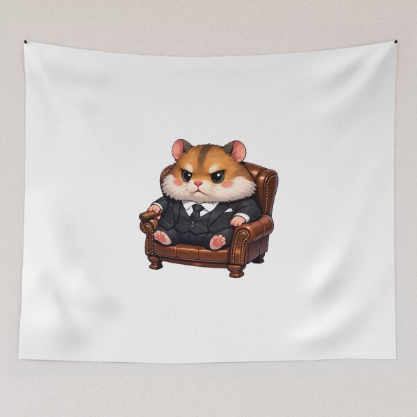 Item preview, Funny Hamster Boss in a Tiny Mafia Suit designed and sold by BarkAndArt.