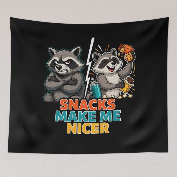 Item preview, Snacks Make Me Nicer Relatable Snack Lover Raccoon Meme designed and sold by Redgiant87x.